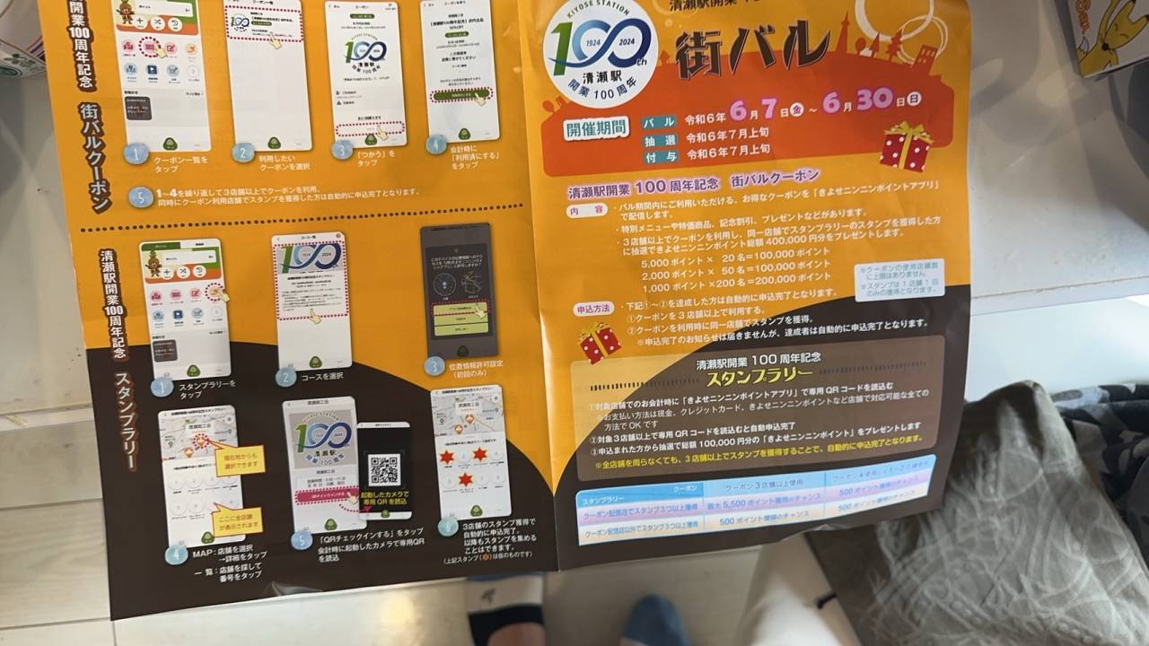 清瀬駅１００周年スタンプラリー