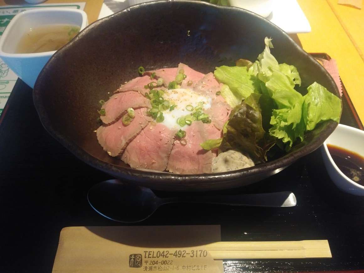 ローストビーフ丼とチキン南蛮